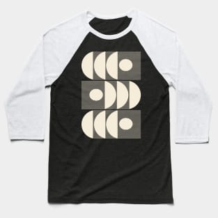 Mid Century Modern Geometric Lines and Shapes Baseball T-Shirt